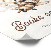 飛行機テディベアのシャワーの好意サイン ポスター (角)