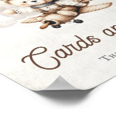 飛行機テディベアのシャワーカードとギフトサイン ポスター (角)