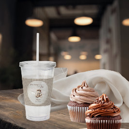 飛行機テディベア特別配送赤ちゃんシャワー アクリルタンブラー