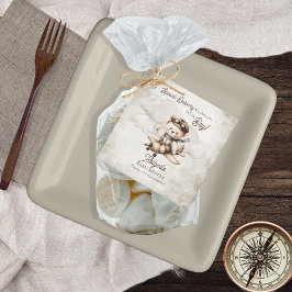 飛行機テディベア特別配送赤ちゃんシャワー フェイバータグ