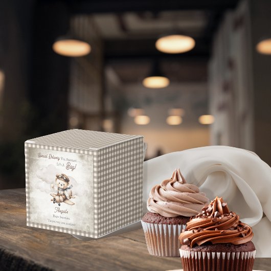 飛行機テディベア特別配送赤ちゃんシャワー フェイバーボックス