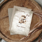 飛行機テディベア特別配送赤ちゃんシャワー 招待状