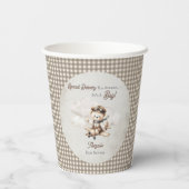 飛行機テディベア特別配送赤ちゃんシャワー 紙コップ (裏面)