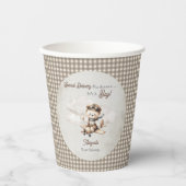 飛行機テディベア特別配送赤ちゃんシャワー 紙コップ (正面)