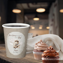 飛行機テディベア特別配送赤ちゃんシャワー 紙コップ