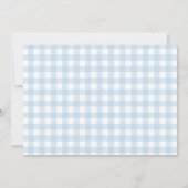 飛行機テディベア青い男の子の赤ちゃんシャワー写真 招待状 (裏面)