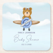 飛行機テディベア スクエアペーパーコースター (正面)