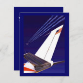 飛行機テール&トレイルズパーティの招待状EZ2カスタマイズ 招待状 (正面/裏面)