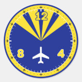 飛行機デザイン ラウンドシール (正面)