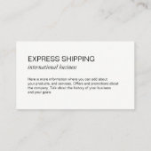 飛行機トラック |グローバル物流 名刺 (裏面)