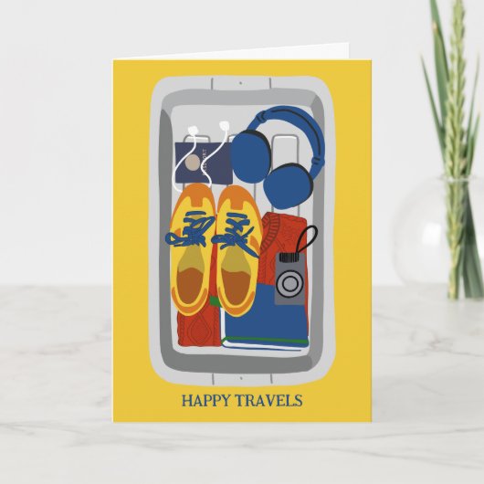 飛行機トレイの美しい旅を楽しむ カード (正面)