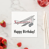飛行機ハッピーバースデー スタンダードカクテルナプキン (インサイチュ)