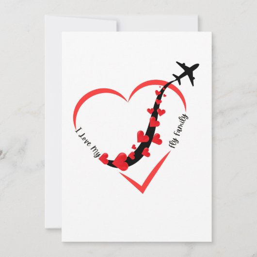 飛行機ハートと私は私のフライファミリーを愛する シーズンカード (正面)