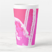 飛行機ハートピンク カフェラテマグ (正面)