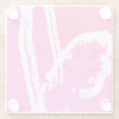 飛行機ハートピンク ガラスコースター (裏面)