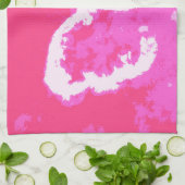 飛行機ハートピンク キッチンタオル (折り畳み)