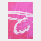 飛行機ハートピンク キッチンタオル (縦)