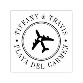 飛行機ハート先パスポートスタイルスタンプ セルフインキングスタンプ (デザイン)