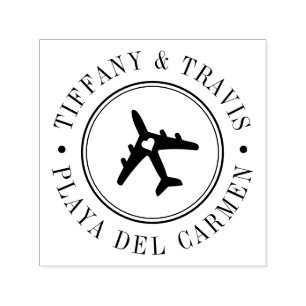 飛行機ハート先パスポートスタイルスタンプ セルフインキングスタンプ