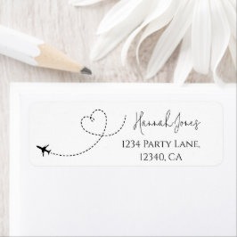 飛行機ハート旅行テーマ差出人住所ラベル ラベル