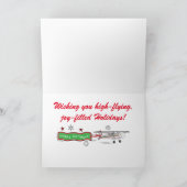 飛行機バイプレーンハッピーホリデーズクリスマス シーズンカード (内部)