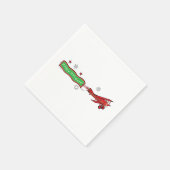 飛行機バイプレーンハッピーホリデーズクリスマス スタンダードカクテルナプキン (角)