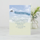 飛行機バナーの作成遠くに招待状 招待状 (スタンド正面)