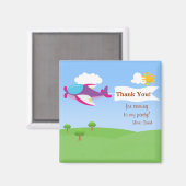 飛行機バナーガールサンキューマグネット マグネット (正面/裏面)