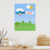 飛行機バナーボーイ誕生日ポスター ポスター (キッチン)