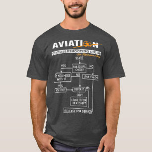 飛行機パイロットおもしろいパイロットのトラブルシューティングT型 Tシャツ