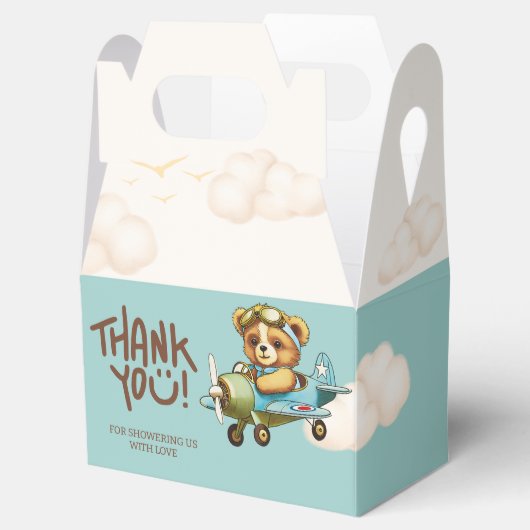 飛行機パイロットかわいいテディベアありがとう フェイバーボックス (オープン)