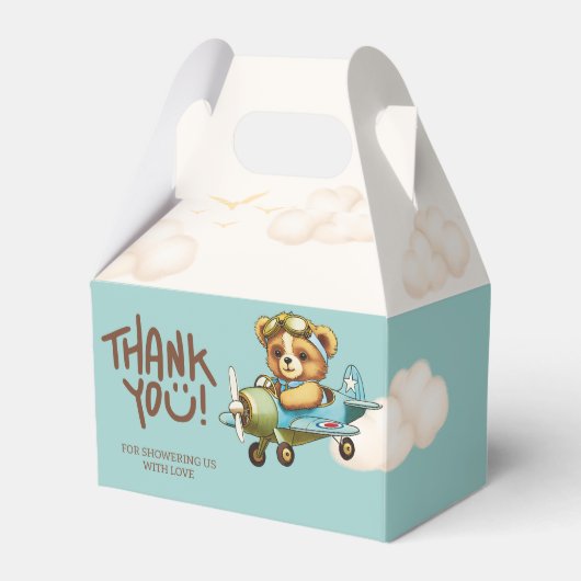 飛行機パイロットかわいいテディベアありがとう フェイバーボックス (正面サイド)