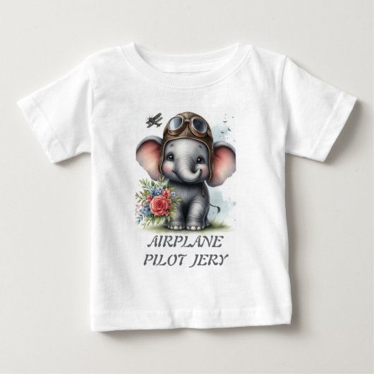 飛行機パイロットのジェリー ベビーTシャツ (正面)