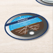 飛行機パイロットコックピット姿勢指示器 ラウンドペーパーコースター (アングル)