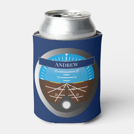 飛行機パイロットコックピット姿勢指示器 缶クーラー (缶正面)