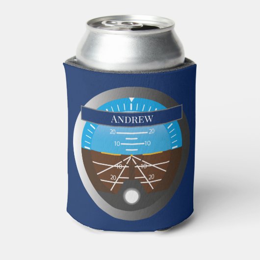 飛行機パイロットコックピット姿勢指示器 缶クーラー (缶裏面)