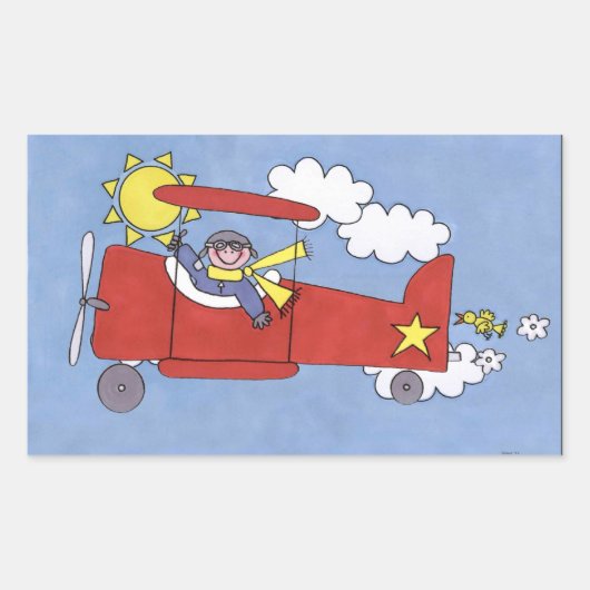 飛行機パイロットシール 長方形シール (正面)