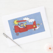 飛行機パイロットシール 長方形シール (封筒)