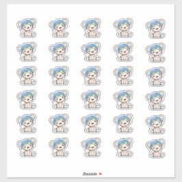 飛行機パイロットテディベア封筒クローズ1.5インチ シール