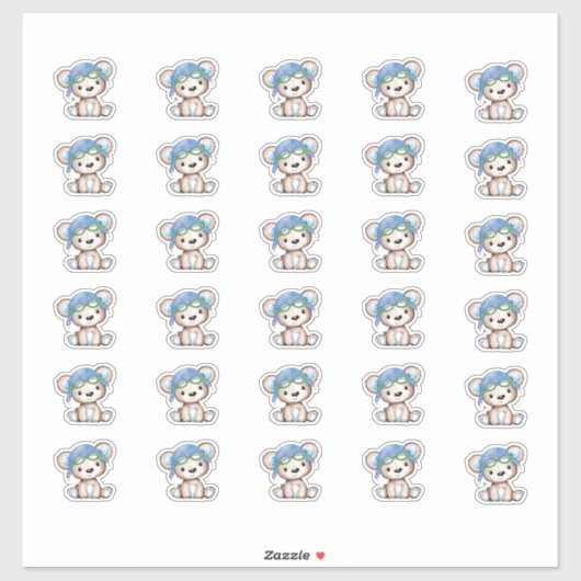 飛行機パイロットテディベア封筒クローズ1.5インチ シール (シート)