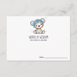 飛行機パイロットテディベア知恵の言葉 エンクロージャーカード