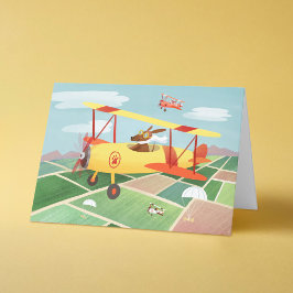 飛行機パイロットドッグスファーザー・デイ カード