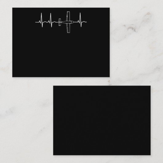 飛行機パイロットパイロットの飛んでいる心臓贈与 名刺 (正面/裏面)