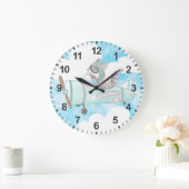 飛行機パイロットラクーン ラージ壁時計 (ホーム)