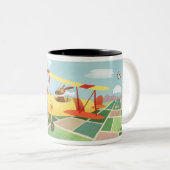 飛行機パイロット犬 ツートーンマグカップ (正面右)