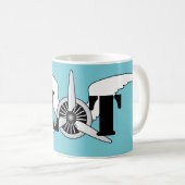 飛行機パイロット航空主題のグラフィックプロペラ コーヒーマグカップ (正面右)