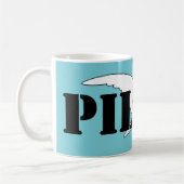 飛行機パイロット航空主題のグラフィックプロペラ コーヒーマグカップ (左)