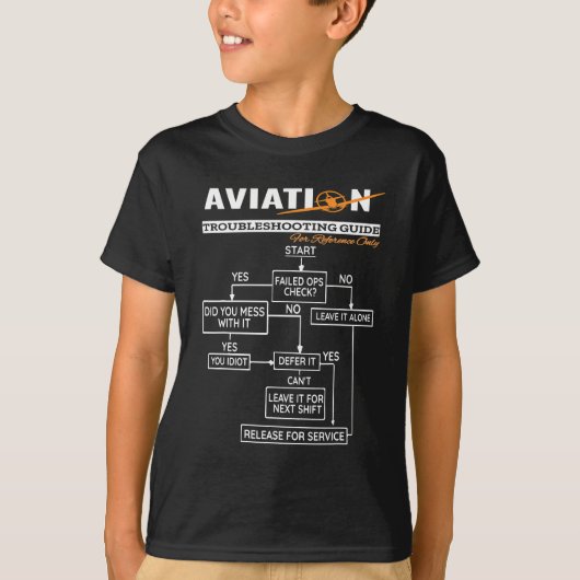 飛行機パイロット航空故障射撃、 発砲案 Tシャツ (正面)
