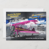 飛行機パイロット誕生日カード 招待状 (正面)
