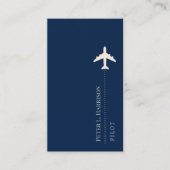 飛行機パイロット青モダン垂直 名刺 (正面)